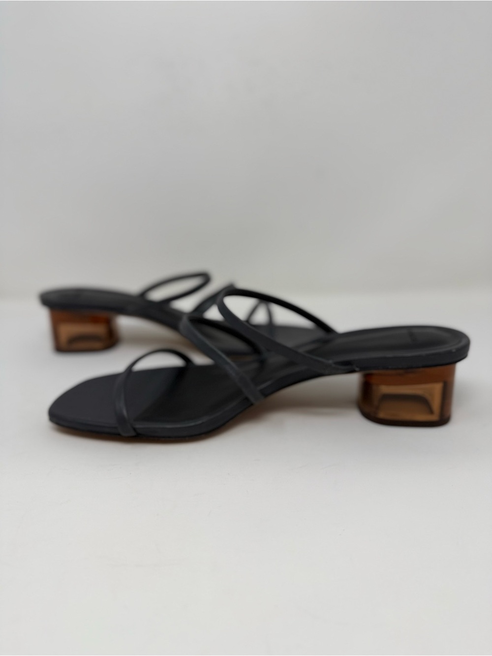 New Vince Palm Springs Leather Heeled Sandal In Iris Slate Sz 7.5 - Picture 12 of 14